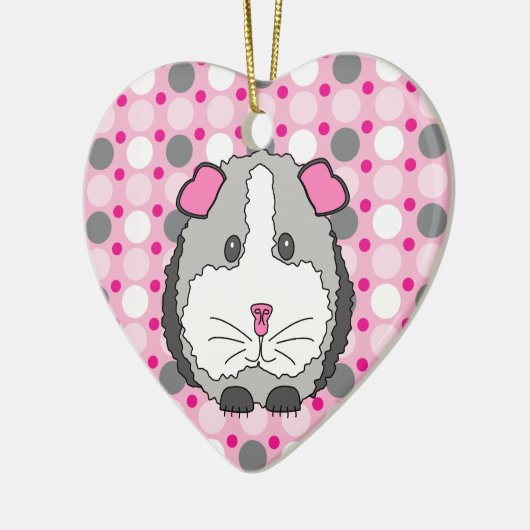 Gray Guinee Pig Keramisch Ornament (Links)