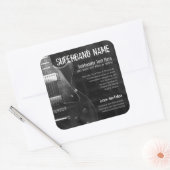 Gray Guitar Band Musician Square Promo Sticker (Envelop)