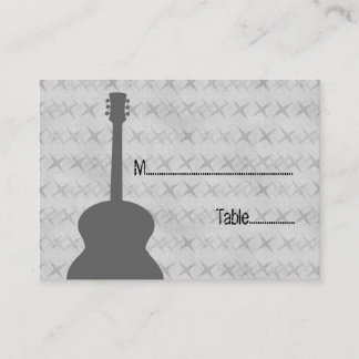 Gray Guitar Grunge Place Card Plaatskaartje