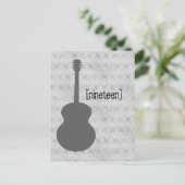 Gray Guitar Grunge Table Briefkaart (Staand voorkant)