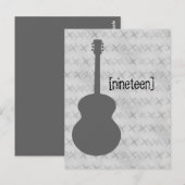 Gray Guitar Grunge Table Briefkaart (Voorkant / Achterkant)