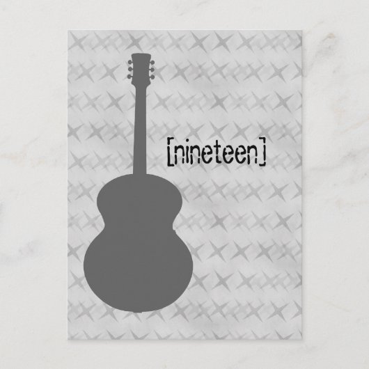 Gray Guitar Grunge Table Briefkaart (Voorkant)
