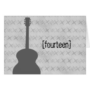 Gray Guitar Grunge Table Number Kaart