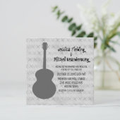 Gray Guitar Grunge Wedding Invite Kaart (Staand voorkant)