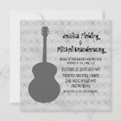 Gray Guitar Grunge Wedding Invite Kaart (Voorkant)