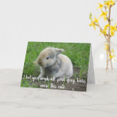 Gray Hair Hare Funny Age Bunny Birthday Kaart (Gele Bloem)