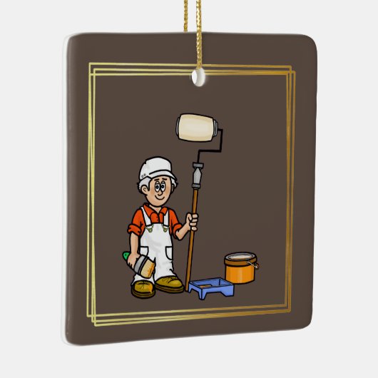 Gray Hair Older Male House Painter Ornament (Rechts)