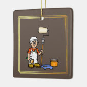 Gray Hair Older Male House Painter Ornament (Links)