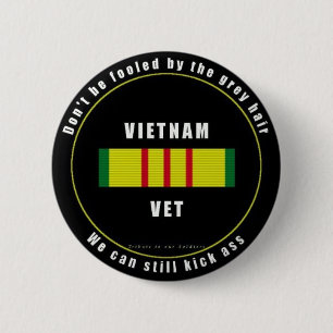 Gray Haire Vietnam Vet Button