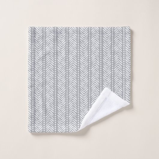Gray Hand Drawn Chevron Pattern Bad Handdoek (Wasdoekje)