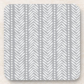 Gray Hand Drawn Chevron Pattern Bier Onderzetter (Voorkant)