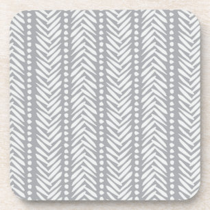 Gray Hand Drawn Chevron Pattern Bier Onderzetter