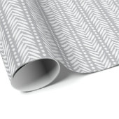 Gray Hand Drawn Chevron Pattern Cadeaupapier (Rol Hoek)