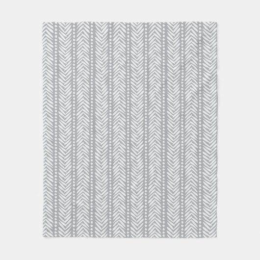 Gray Hand Drawn Chevron Pattern Fleece Deken (Voorkant)