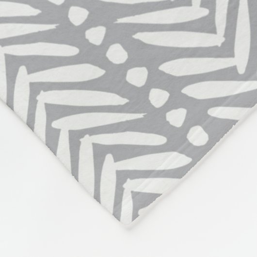 Gray Hand Drawn Chevron Pattern Fleece Deken (Hoek)