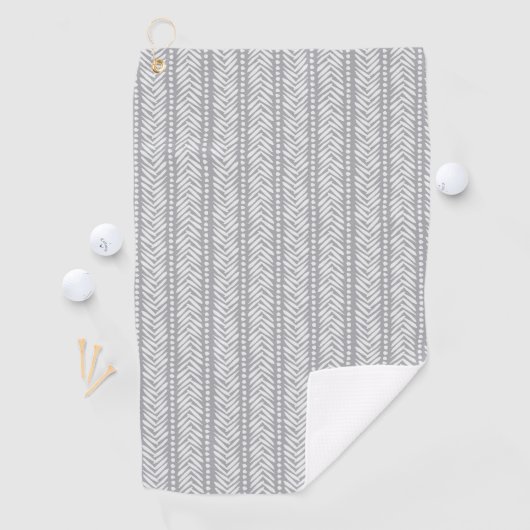 Gray Hand Drawn Chevron Pattern Golfhanddoek (Insitu)