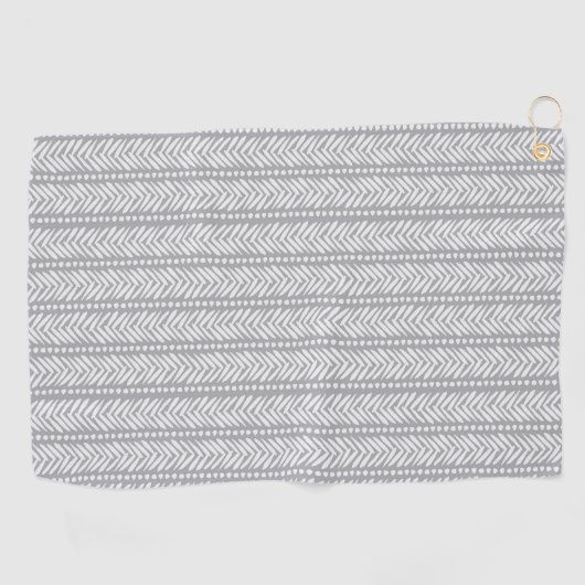 Gray Hand Drawn Chevron Pattern Golfhanddoek (Horizontaal)