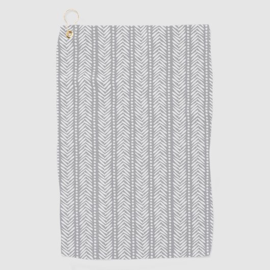 Gray Hand Drawn Chevron Pattern Golfhanddoek (Voorkant)