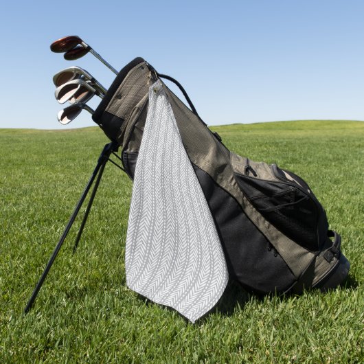 Gray Hand Drawn Chevron Pattern Golfhanddoek (Groen)