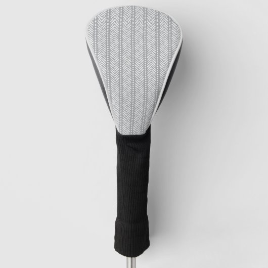 Gray Hand Drawn Chevron Pattern Golfheadcover (Voorkant)