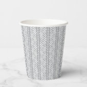Gray Hand Drawn Chevron Pattern Papieren Bekers (Achterkant)
