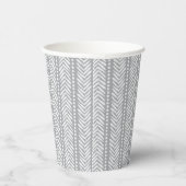 Gray Hand Drawn Chevron Pattern Papieren Bekers (Rechts)