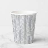 Gray Hand Drawn Chevron Pattern Papieren Bekers (Voorkant)