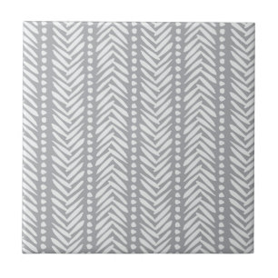 Gray Hand Drawn Chevron Pattern Tegeltje