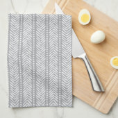 Gray Hand Drawn Chevron Pattern Theedoek (Quarter Fold)
