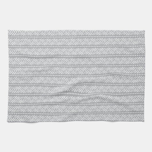 Gray Hand Drawn Chevron Pattern Theedoek (Horizontaal)