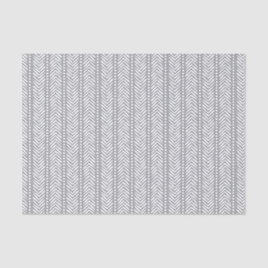 Gray Hand Drawn Chevron Pattern Tissuepapier (Voorkant)