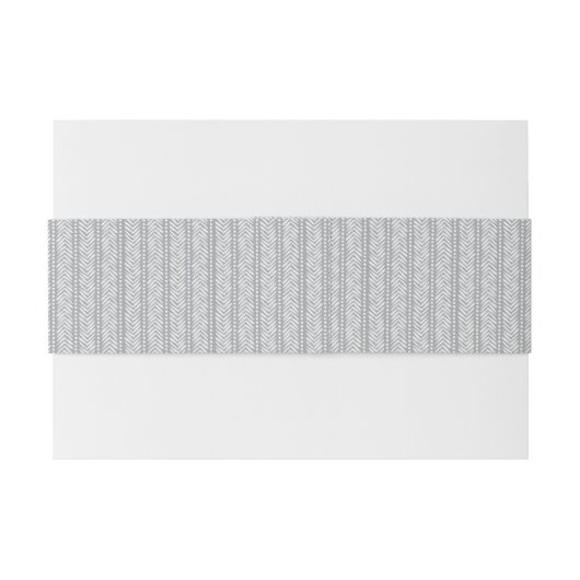 Gray Hand Drawn Chevron Pattern Uitnodigingen Wikkel (Achterkant Voorbeeld)