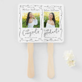 Gray Hand Drawn Doodles Graduation 2 Photo White Handwaaier (Voorkant en achterkant)