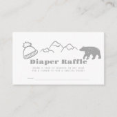 Gray Hand-Drawn Winter Baby Diaper Raffle Ticket Informatiekaartje (Voorkant)