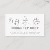 Gray Hand-Drawn Winter Baby Shower Book Request Informatiekaartje (Voorkant)