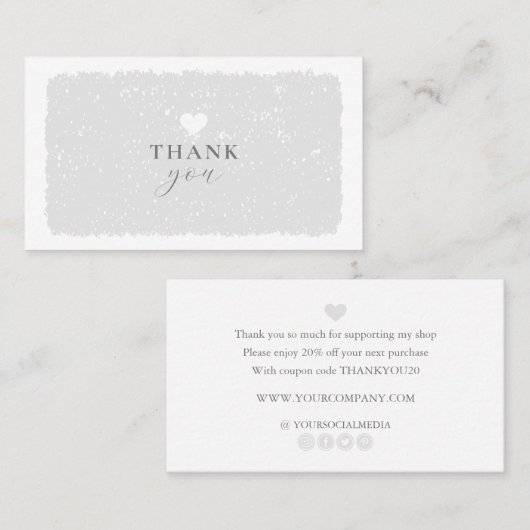 Gray Hartelijk dank voor uw aankoop Visitekaartje (Voorkant / Achterkant)