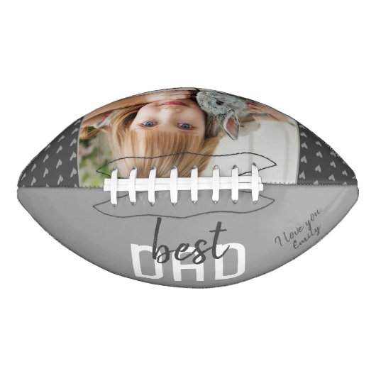 Gray Heart Beste vader Foto Vader Dag American Football (Voorkant)