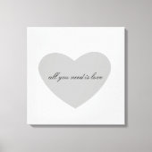 Gray Heart Canvas Afdruk (Voorkant)