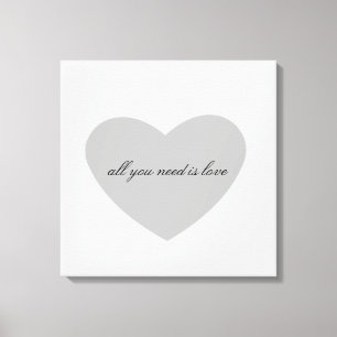 Gray Heart Canvas Afdruk