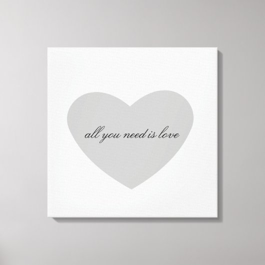 Gray Heart Canvas Afdruk (Voorkant)