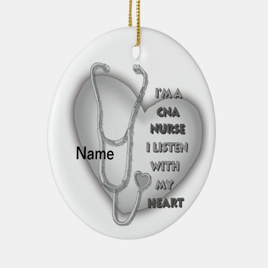 Gray Heart CNA Zurse Keramisch Ornament (Rechts)
