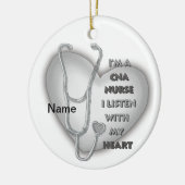 Gray Heart CNA Zurse Keramisch Ornament (Links)