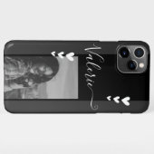 Gray Heart Decor Photo Template Calligraphy Custom iPhone Hoesje (Achterkant horizontaal)