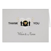 Gray Heart Male Wedding | Hartelijk dank (Voorkant Horizontaal)