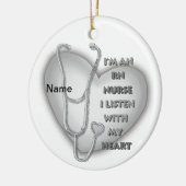 Gray Heart RN Geregistreerd zuster Keramisch Ornament (Links)
