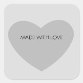 Gray Heart Vierkante Sticker (Voorkant)