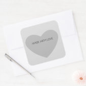 Gray Heart Vierkante Sticker (Envelop)