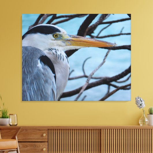 Gray Heron Canvas Afdruk (Insitu (Woonkamer))
