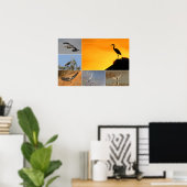 Gray Heron Collage Poster (Thuiskantoor)