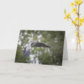 Gray Heron Natuur Foto Kaart (Gele Bloem)